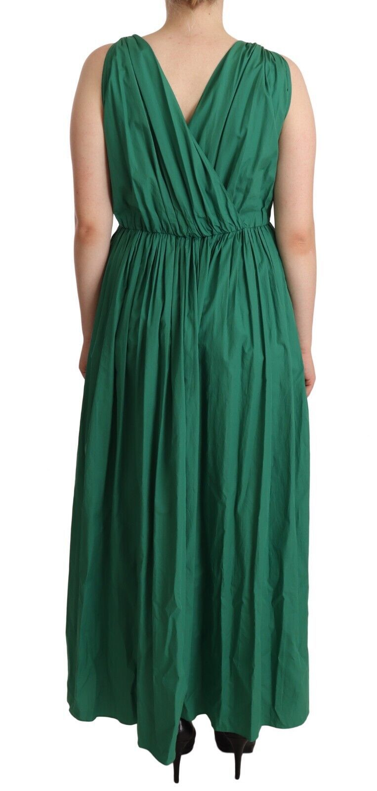- Elegant Deep Green Sleeveless A-Line Dress