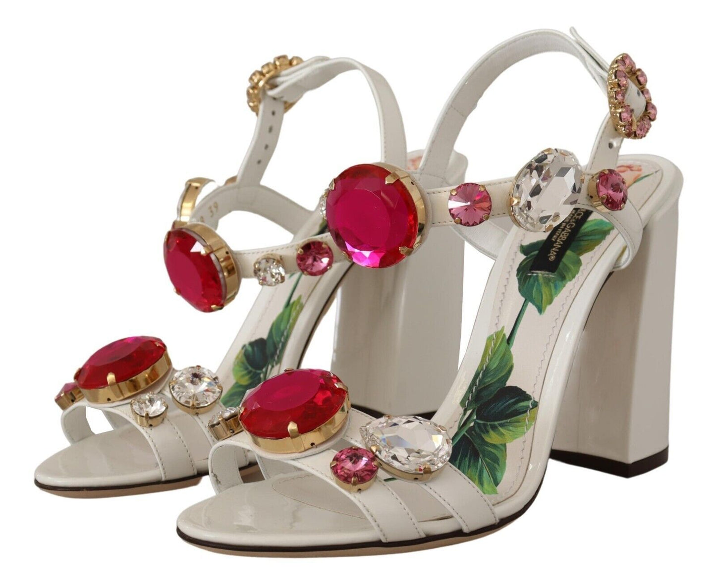 - Keira Crystal-Embellished Ankle Strap Heels