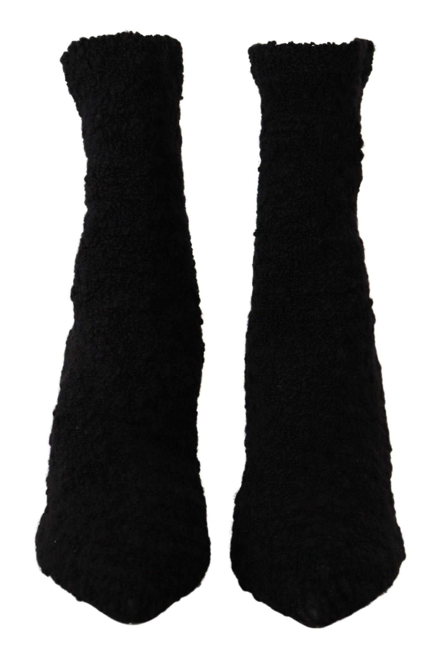 - Elegant Black Mid-Calf Viscose Boots