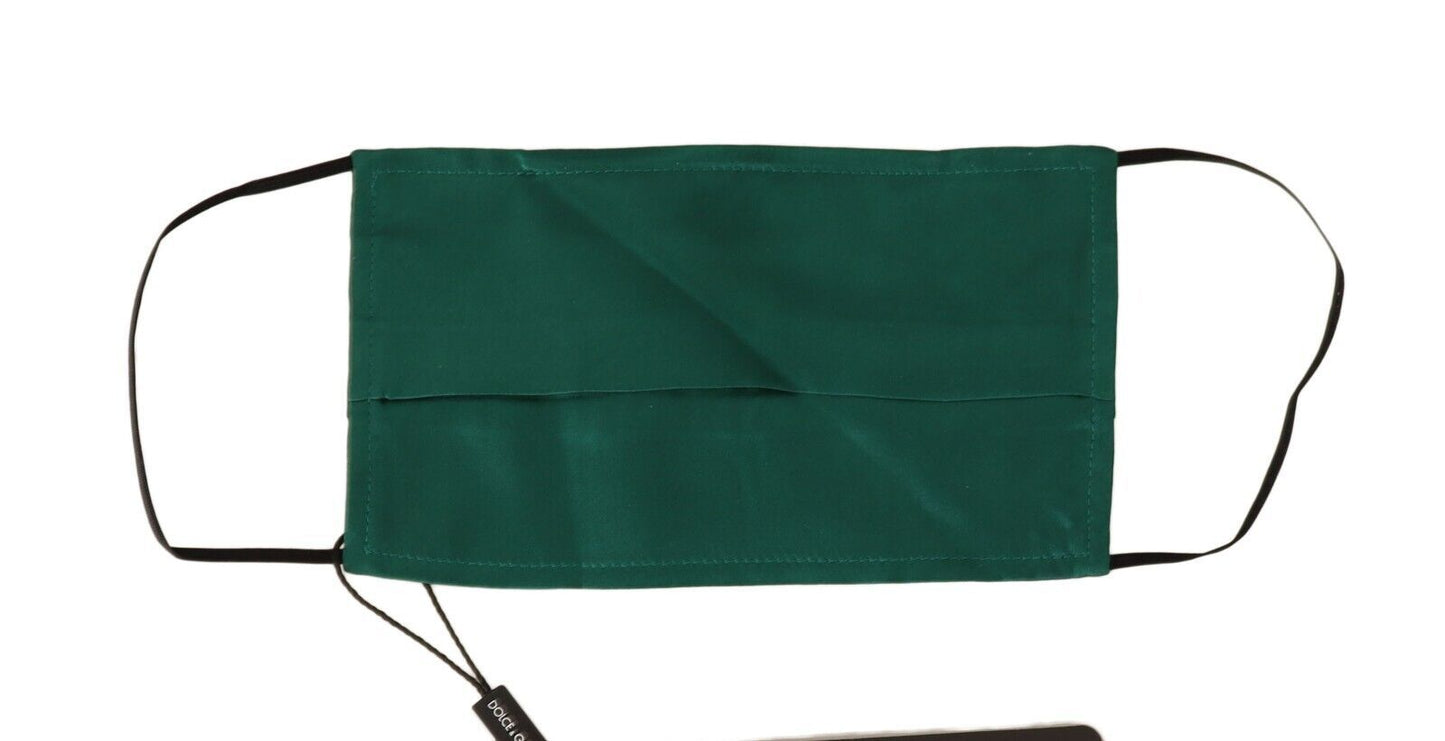 - Emerald Silk Pleated Face Mask