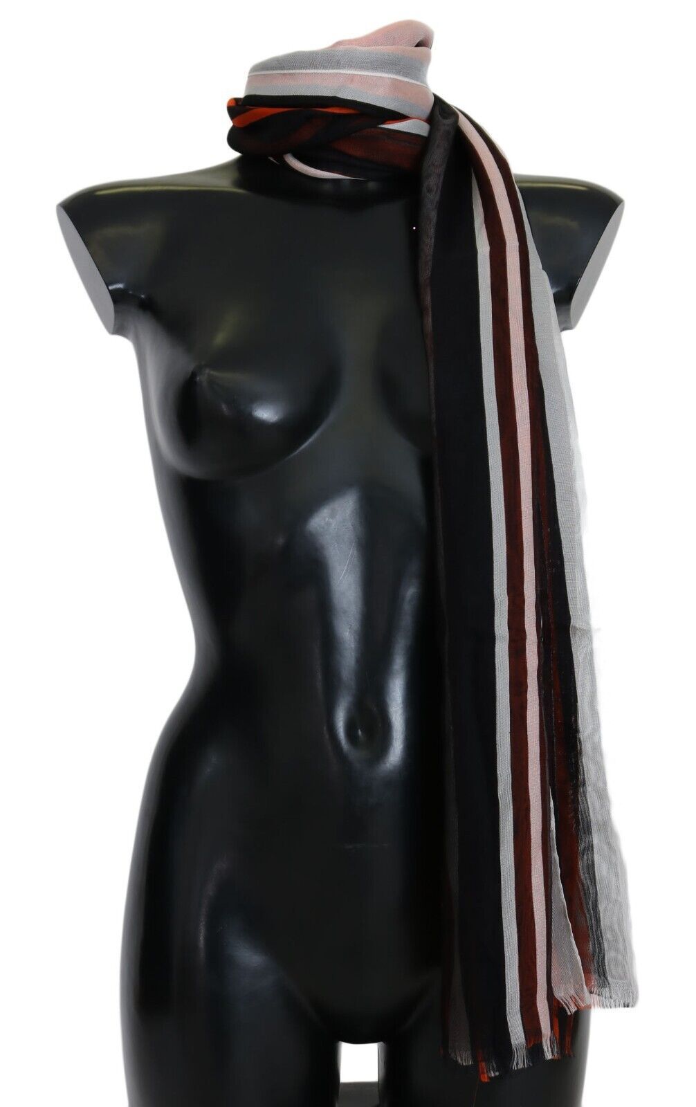 - Elegant Multicolor Silk Fringed Scarf