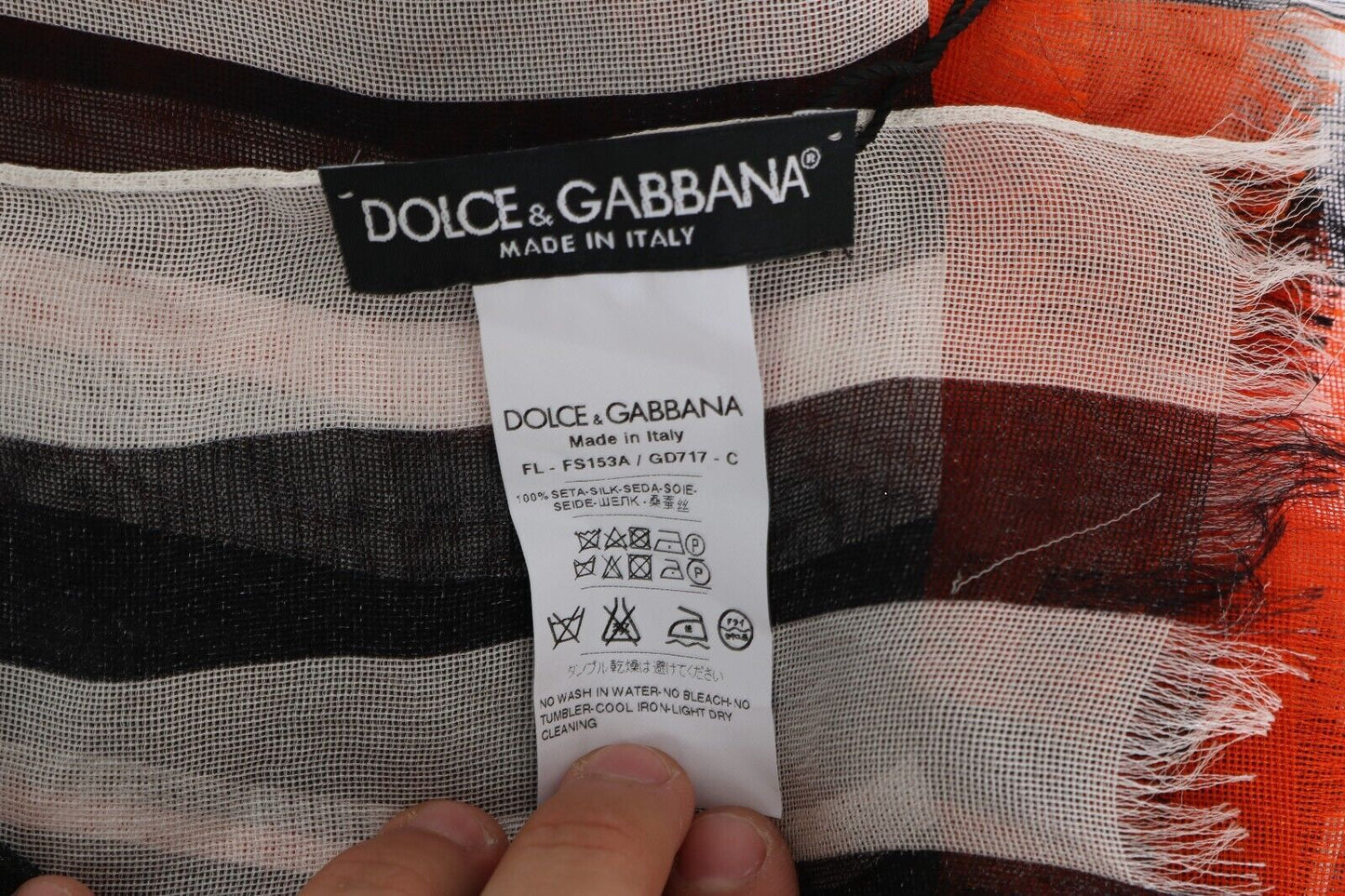 Elegant Multicolor Silk Fringed Scarf by Dolce & Gabbana