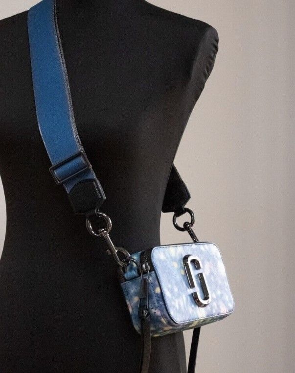 - The Snapshot bag Watercolor Blue Printed Leather Shoulder Bag Purse