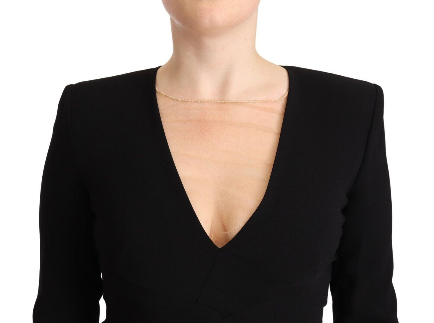 - Elegant Black V-Neck Mini Dress