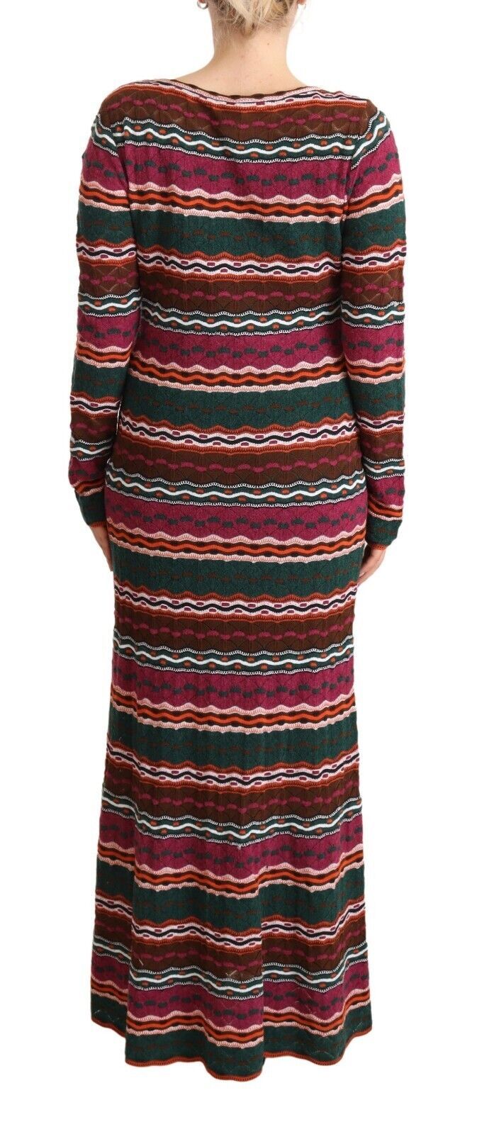 - Multicolor Striped Long Sleeve Sheath Dress