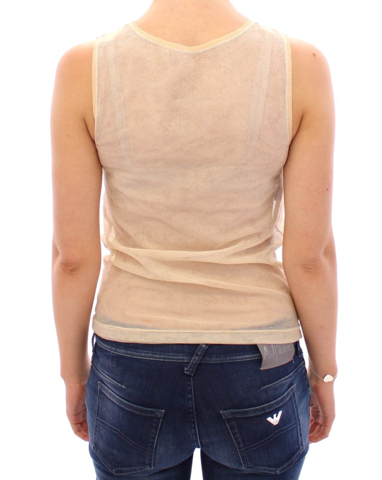 - Elegant Beige Tank Top Blouse