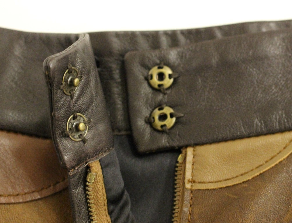 - Elegant Leather Patchwork Skirt