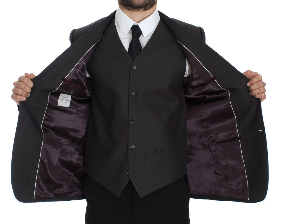 - Elegant Gray Linen Slim Fit Blazer and Vest