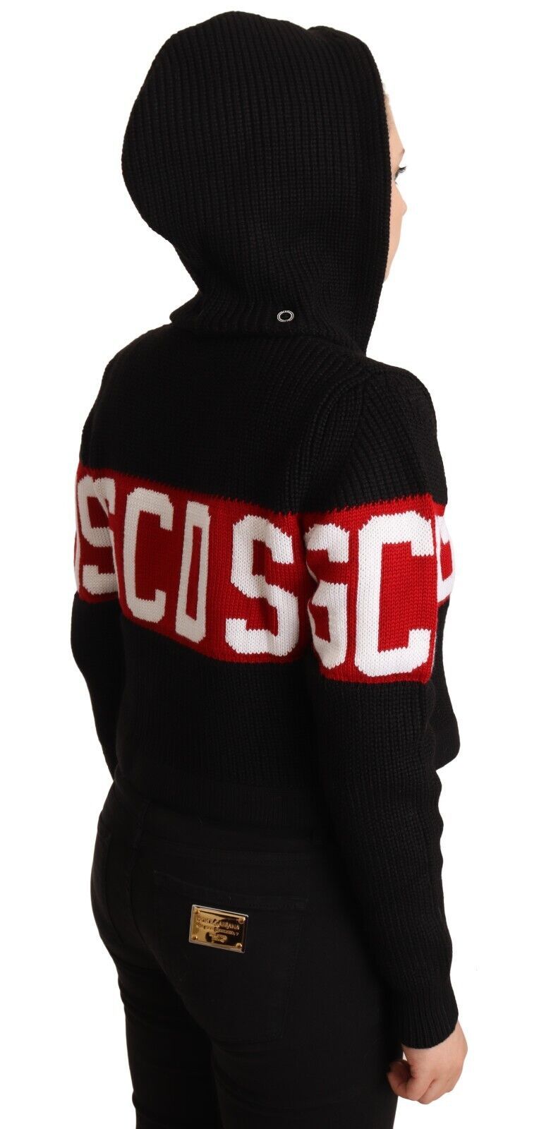 GCDS Black Cashmere Cardigan Jacket