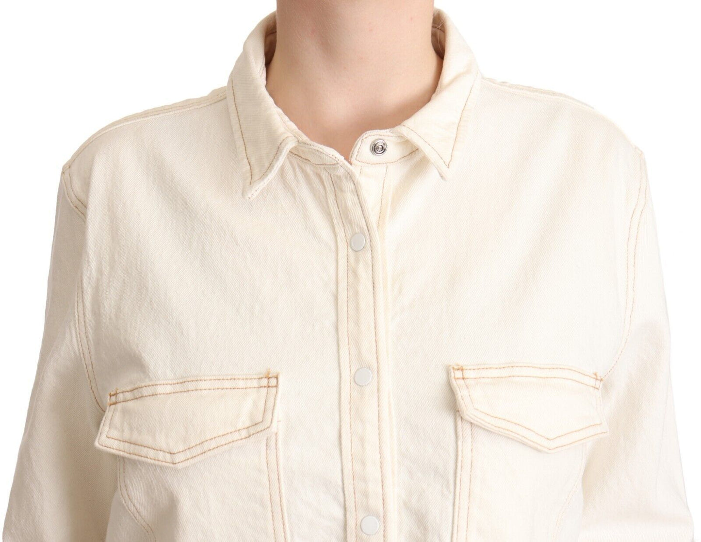 Levi's White Long Sleeve Collared Polo Top