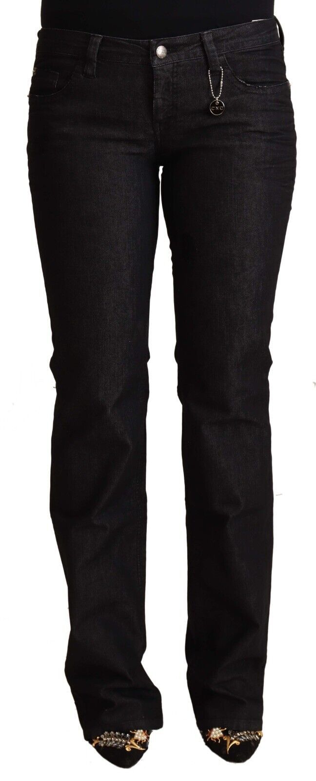 - Chic Low Waist Skinny Black Denim Jeans