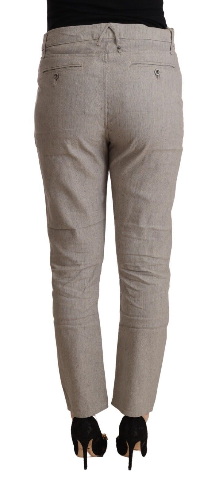 CYCLE Light Grey Tapered Linen Pants