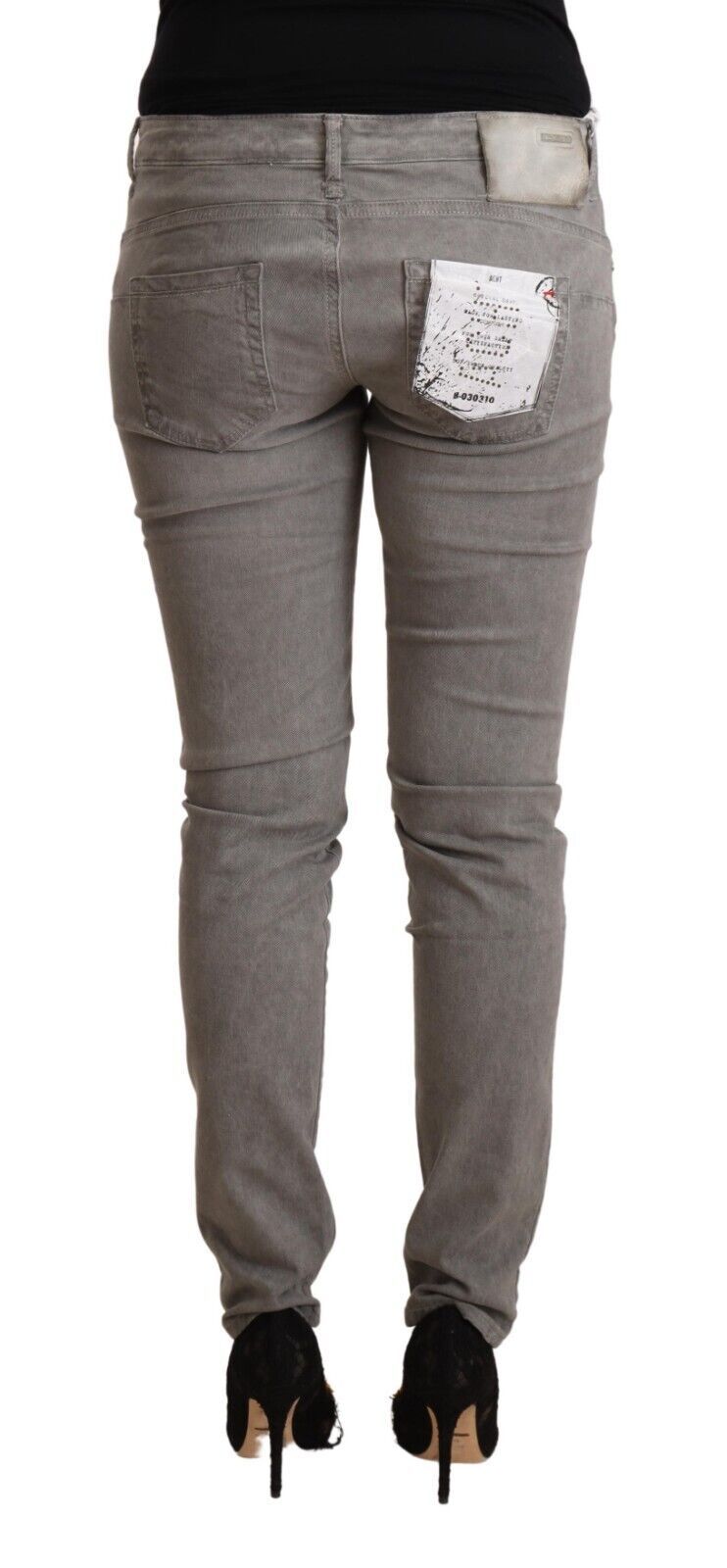 ACHT Gray Washed Skinny Low Waist Jeans