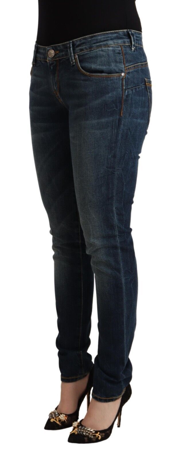 - Elegant Slim Fit Low Waist Denim Jeans
