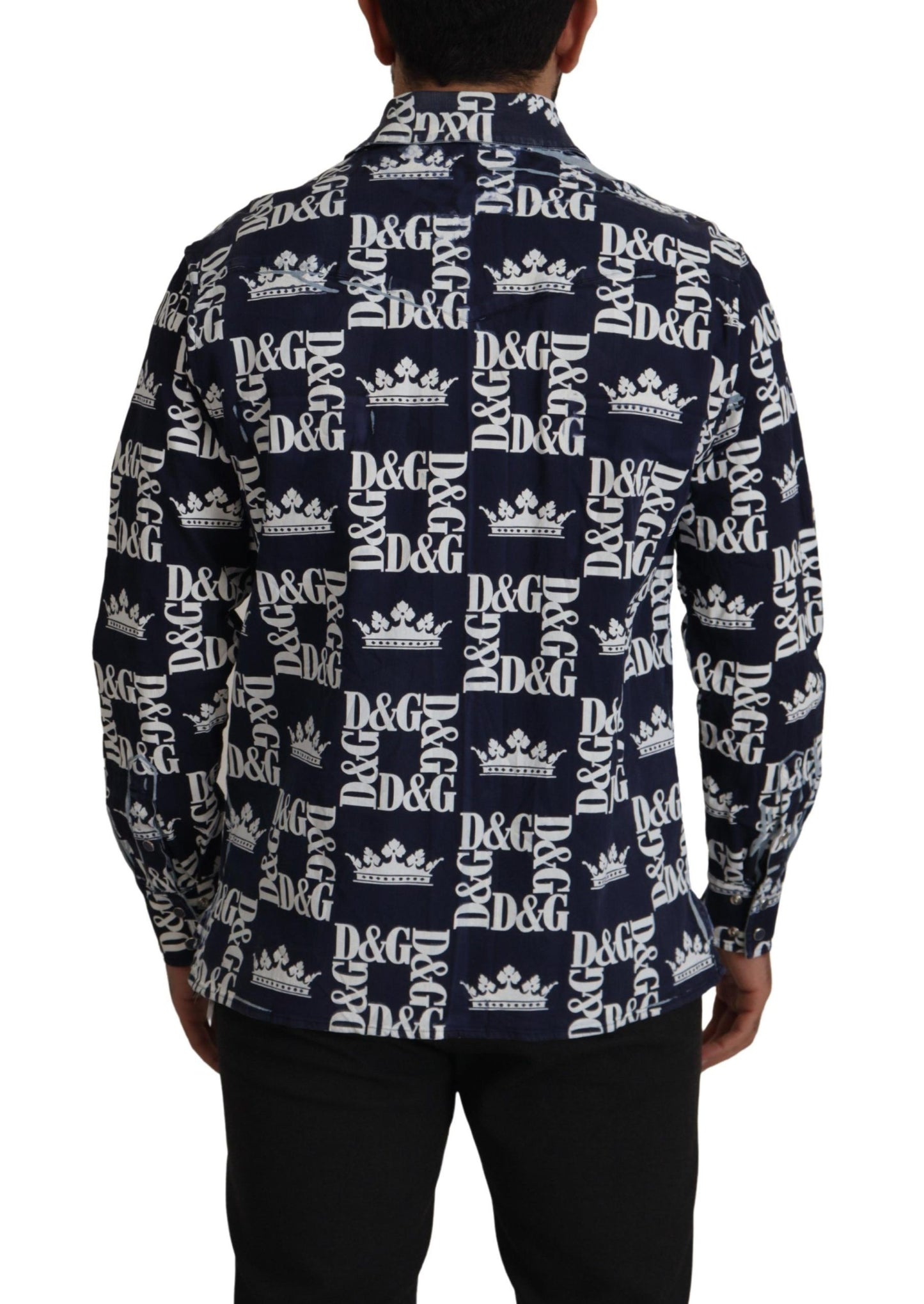 - Elegant Slim Fit Blue Crown Shirt