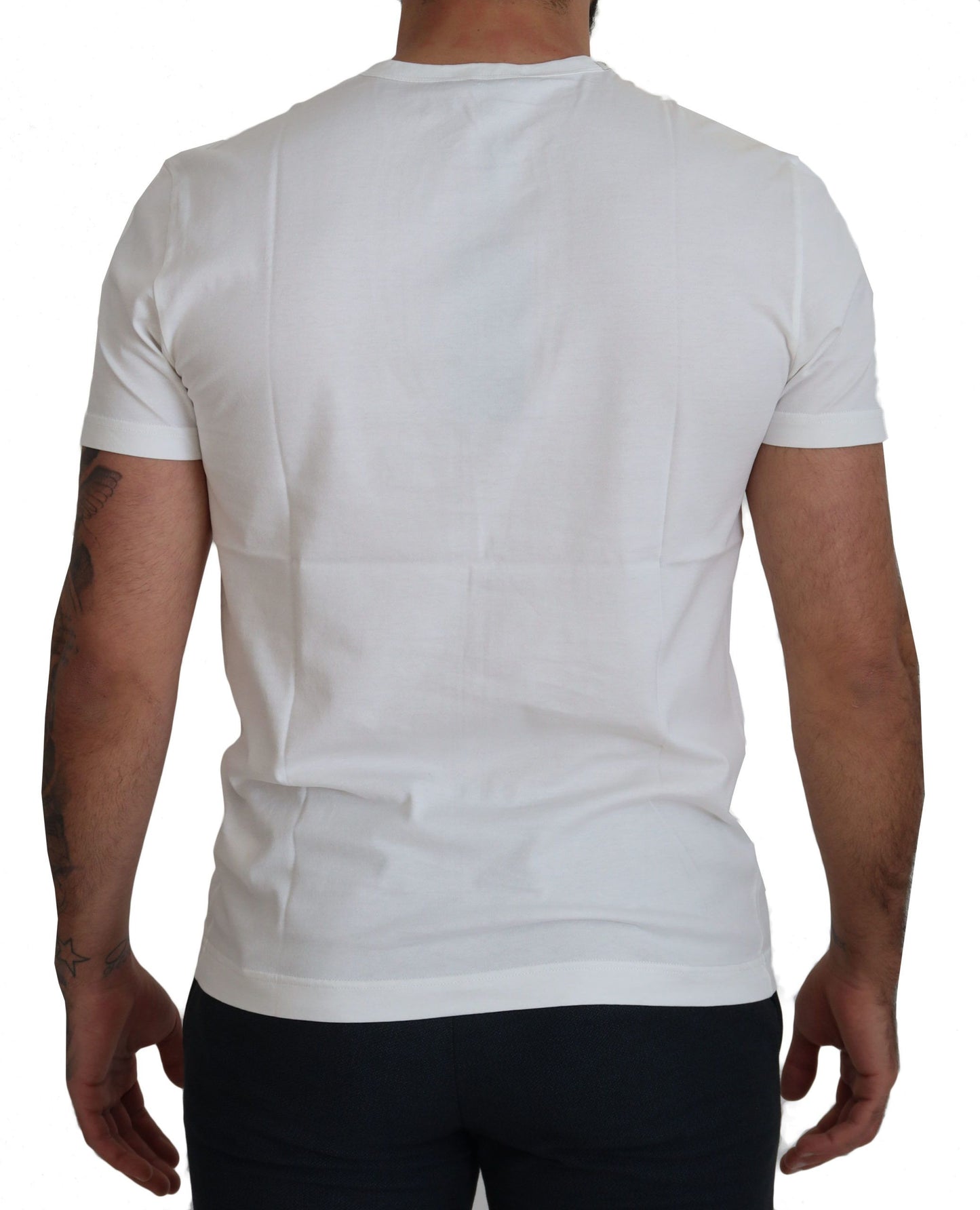 - Chic White Logo Print Cotton Tee