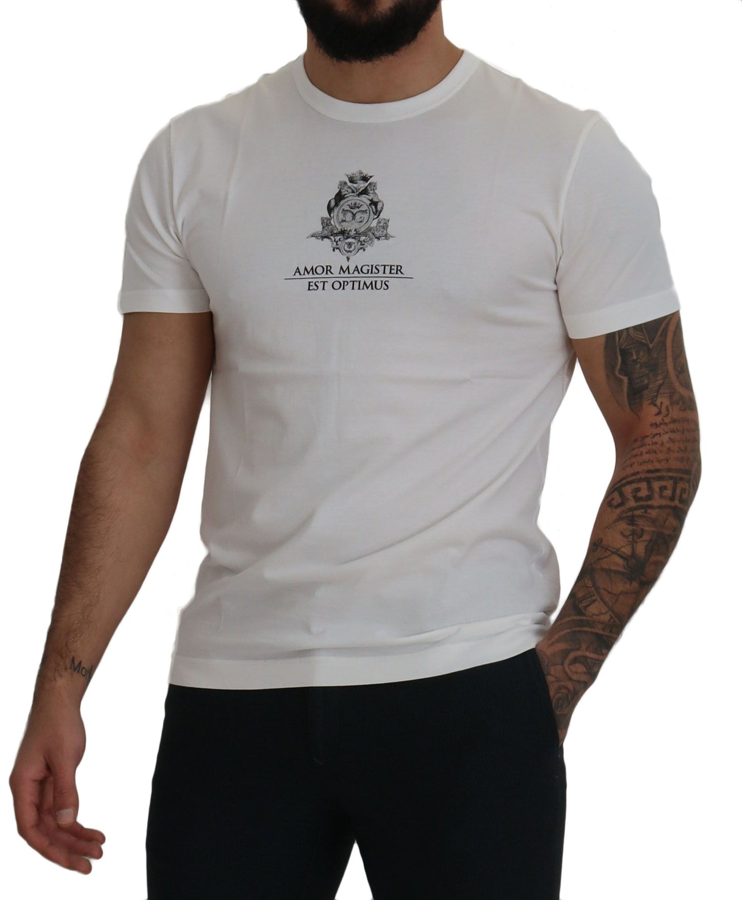- Chic White Logo Print Cotton Tee