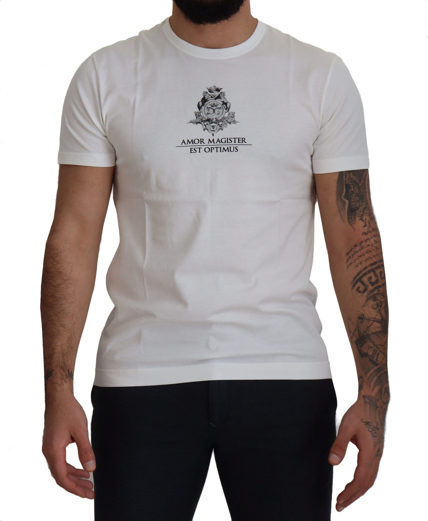 - Chic White Logo Print Cotton Tee