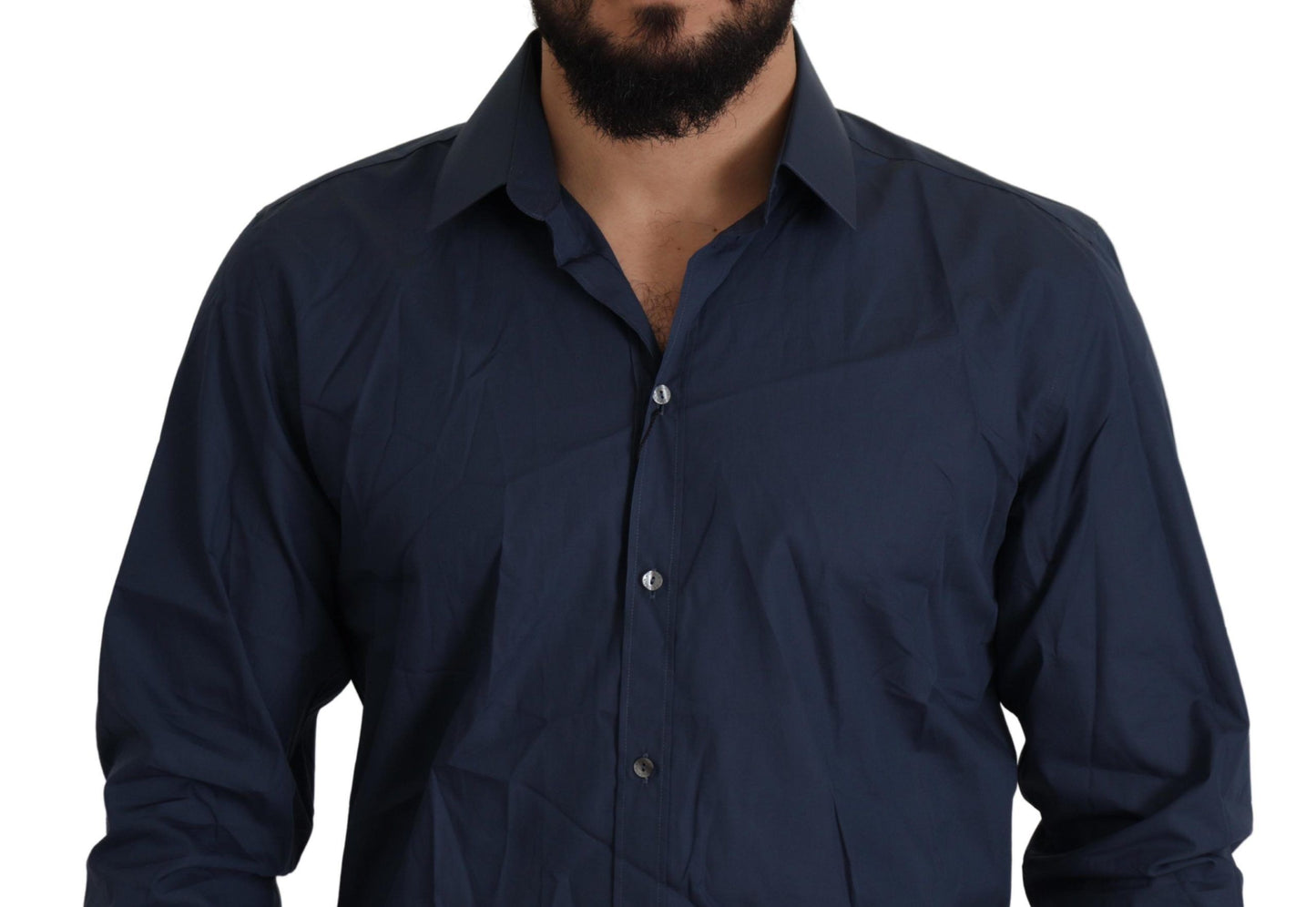 Dolce & Gabbana Slim Fit Blue Martini Dress Shirt for Men