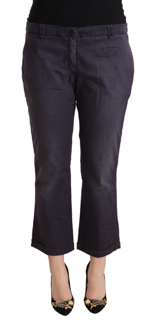 - Chic Low Waist Cropped Pants in Black