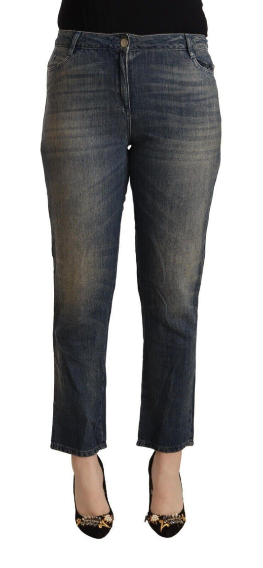 - Chic Cropped Mid-Waist Denim Jeans