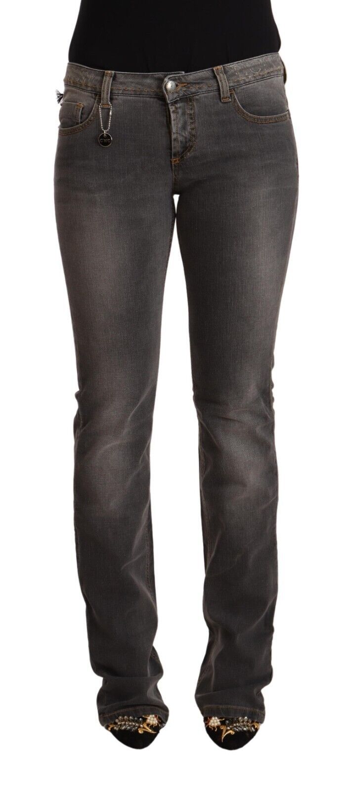 - Chic Gray Low Waist Skinny Denim