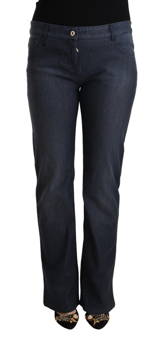 - Chic Dark Blue Straight Cut Jeans
