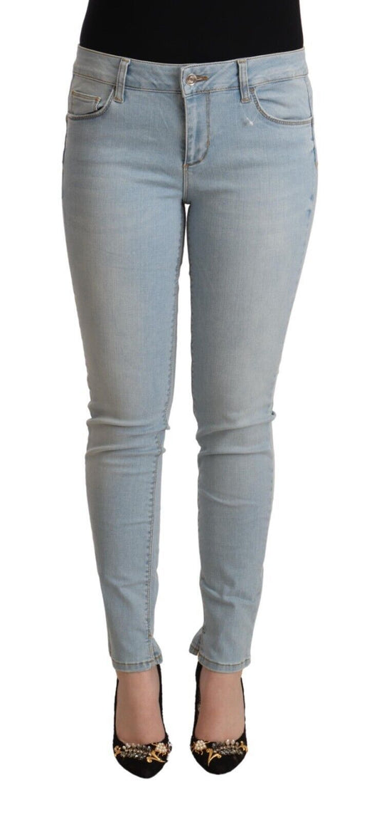 - Light Blue Mid Waist Skinny Denim