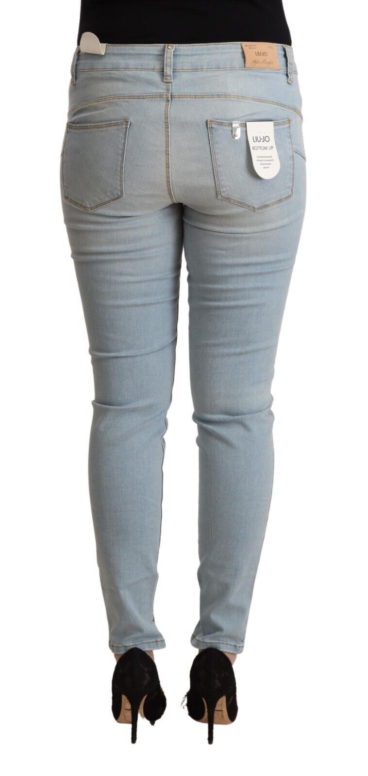 - Light Blue Mid Waist Skinny Denim
