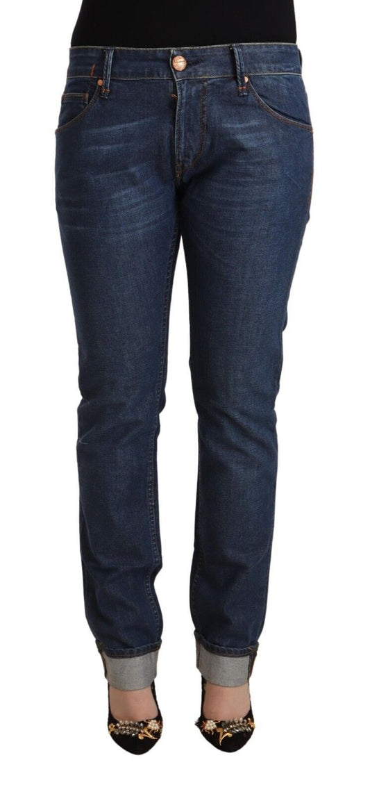 - Elegant Mid Waist Skinny Denim
