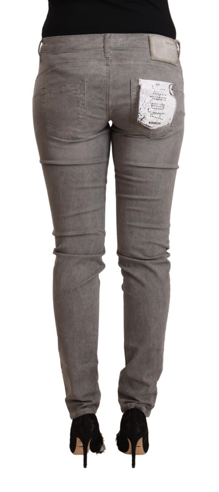 ACHT Gray Low Waist Skinny Cotton Jeans