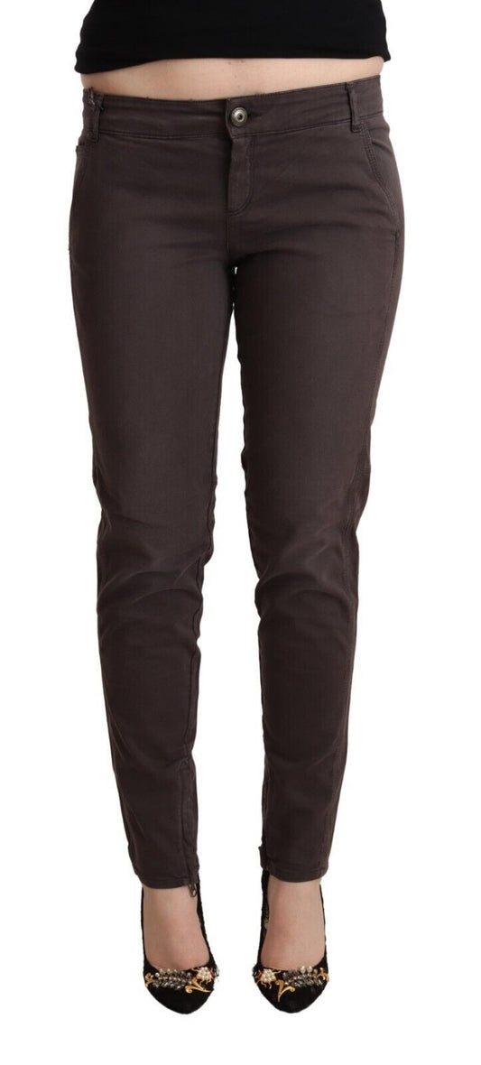 - Chic Brown Low Waist Skinny Pants
