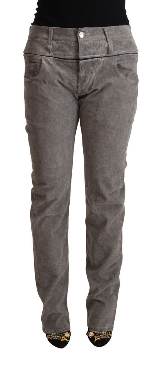 - Chic Gray High Waist Straight Fit Jeans