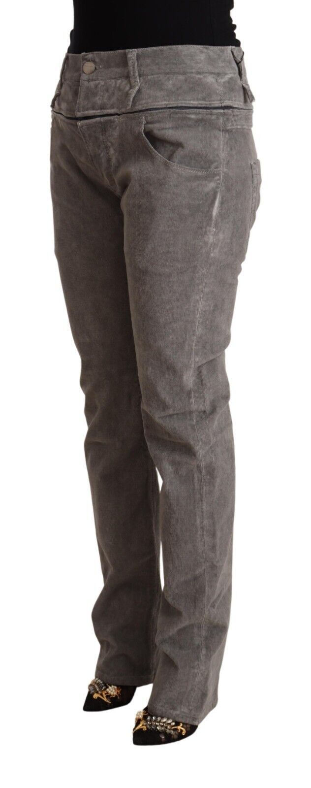- Chic Gray High Waist Straight Fit Jeans