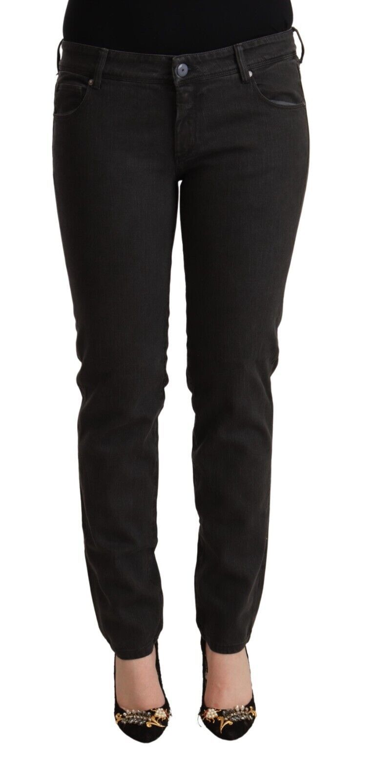 - Chic Black Low Waist Skinny Denim