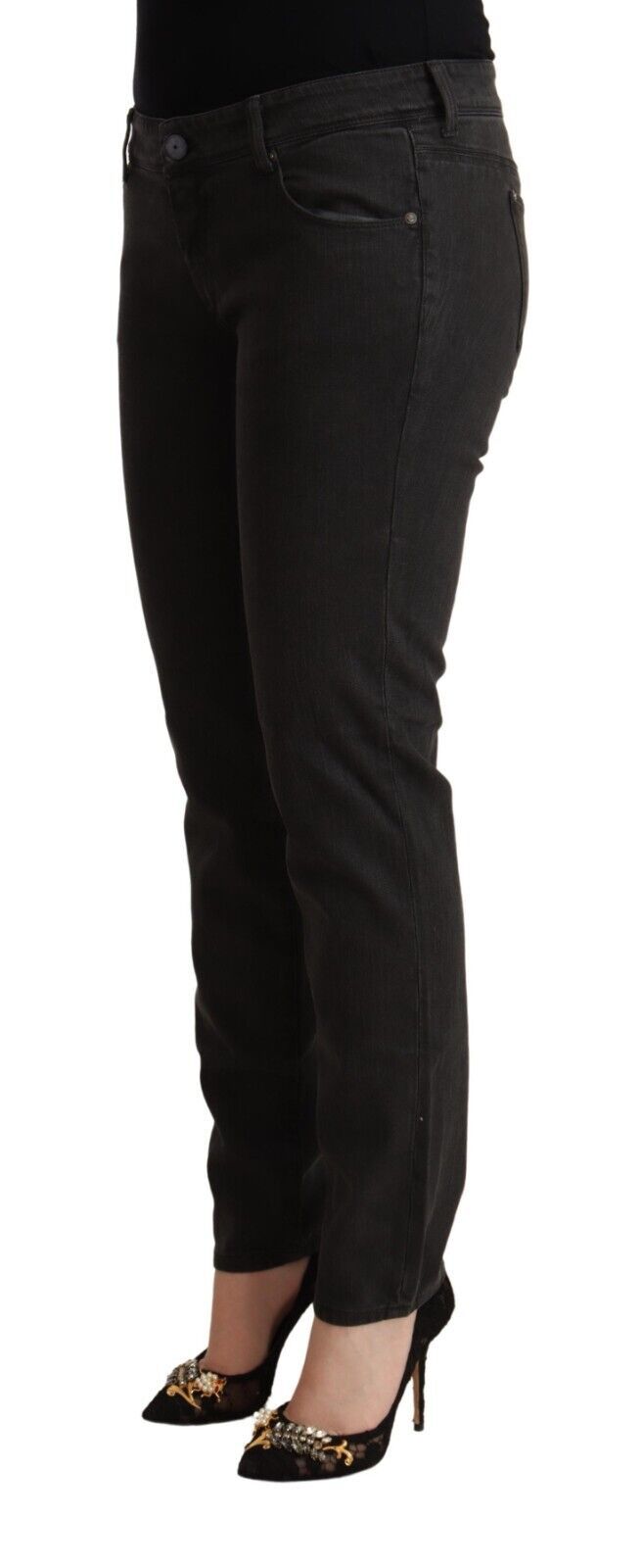 - Chic Black Low Waist Skinny Denim