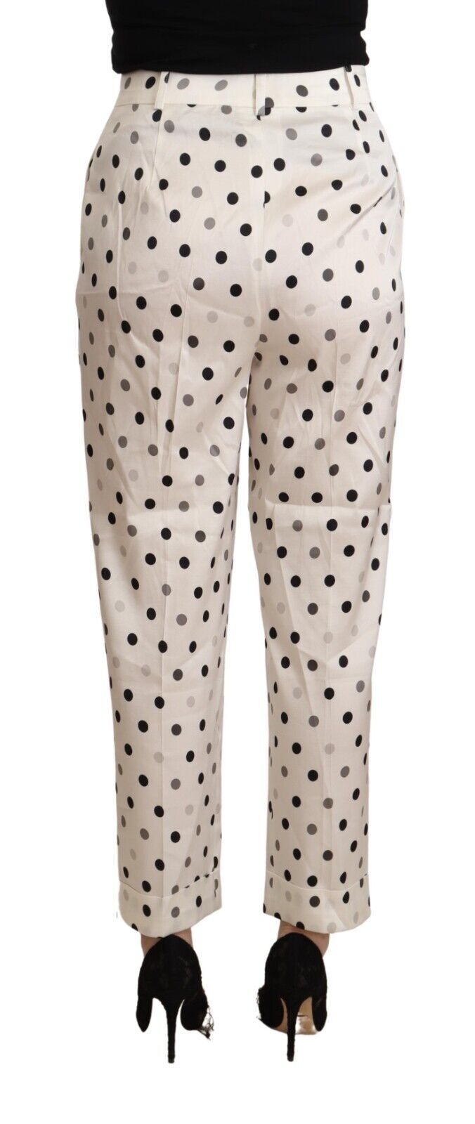 - Chic High Waist Polka Dotted Tapered Pants