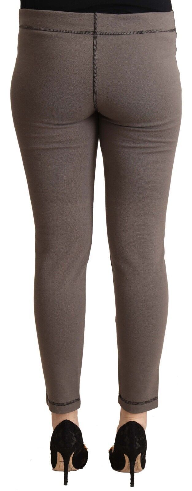 - Chic Gray Mid Waist Skinny Pants for Sophisticated Style