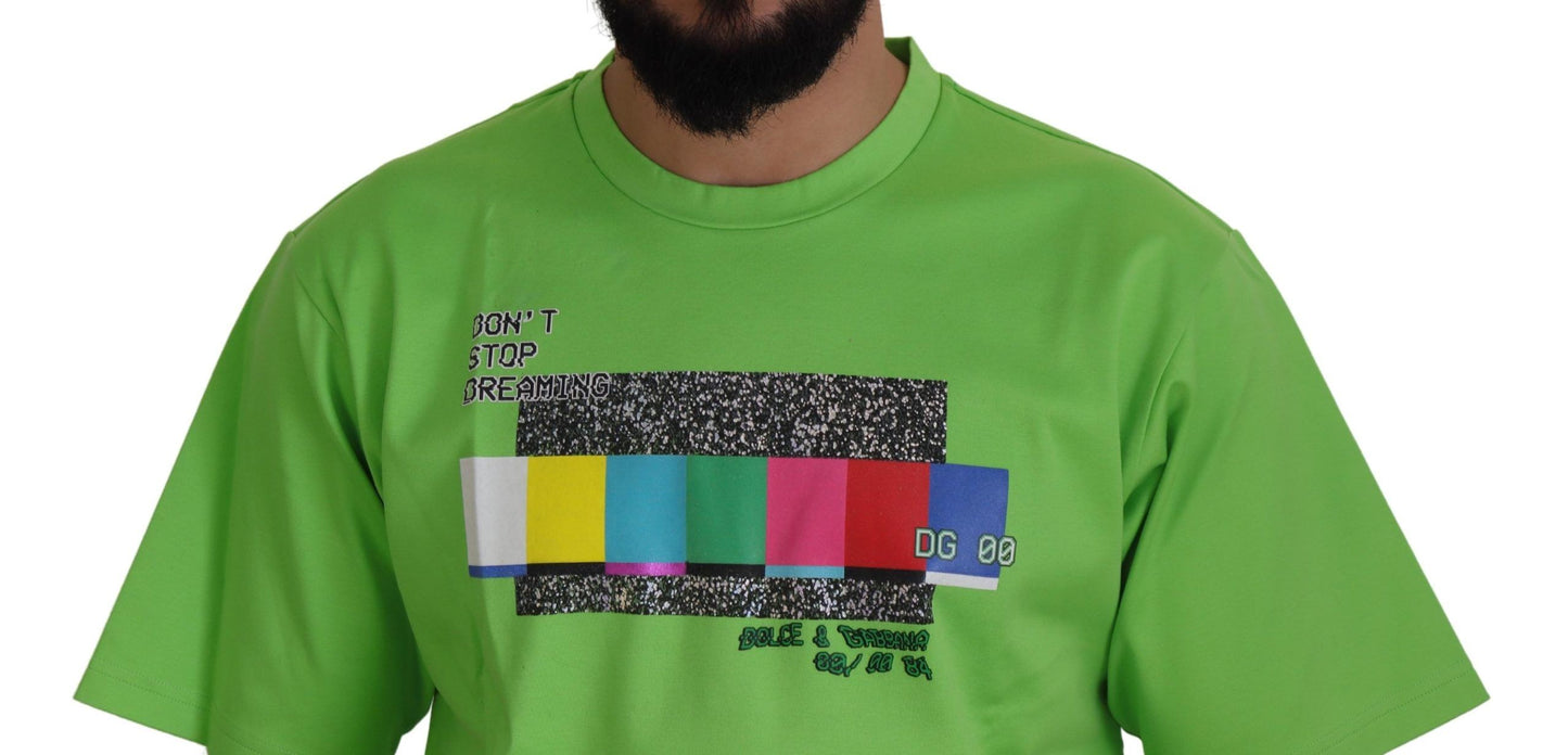 - Chic Green Crewneck Short Sleeve Tee