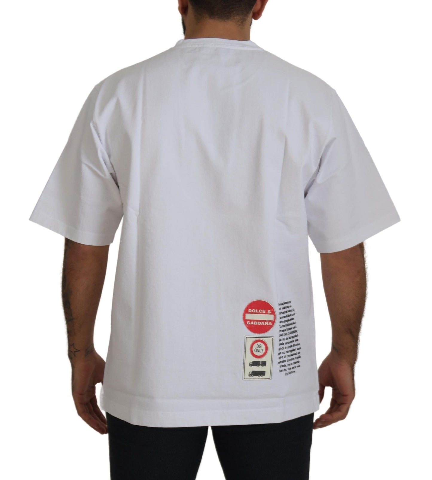 - Chic White Cotton Heart Amor T-shirt