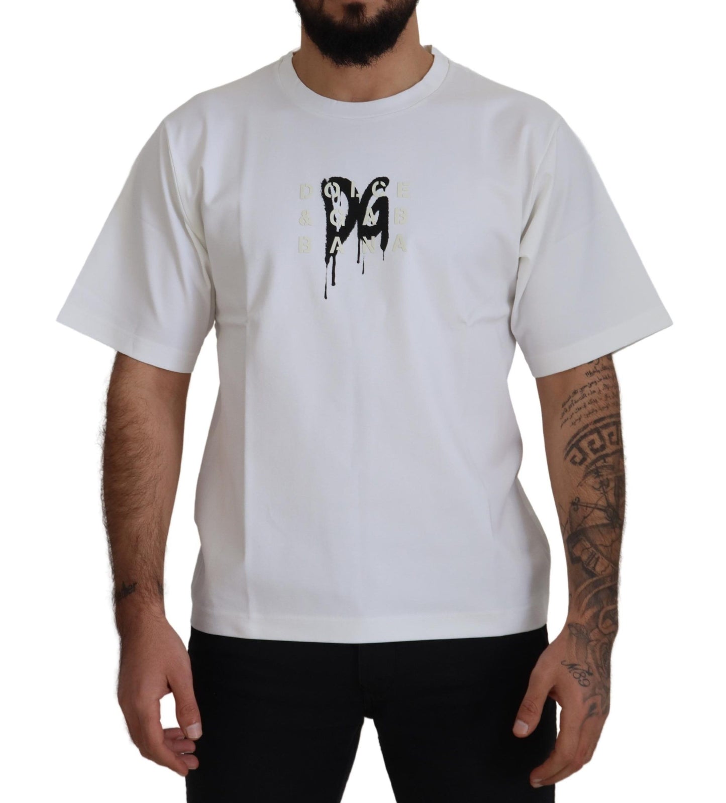 - Timeless White Logo Crewneck Tee