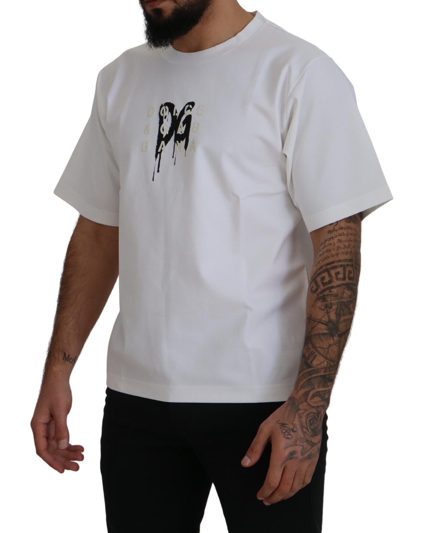- Timeless White Logo Crewneck Tee