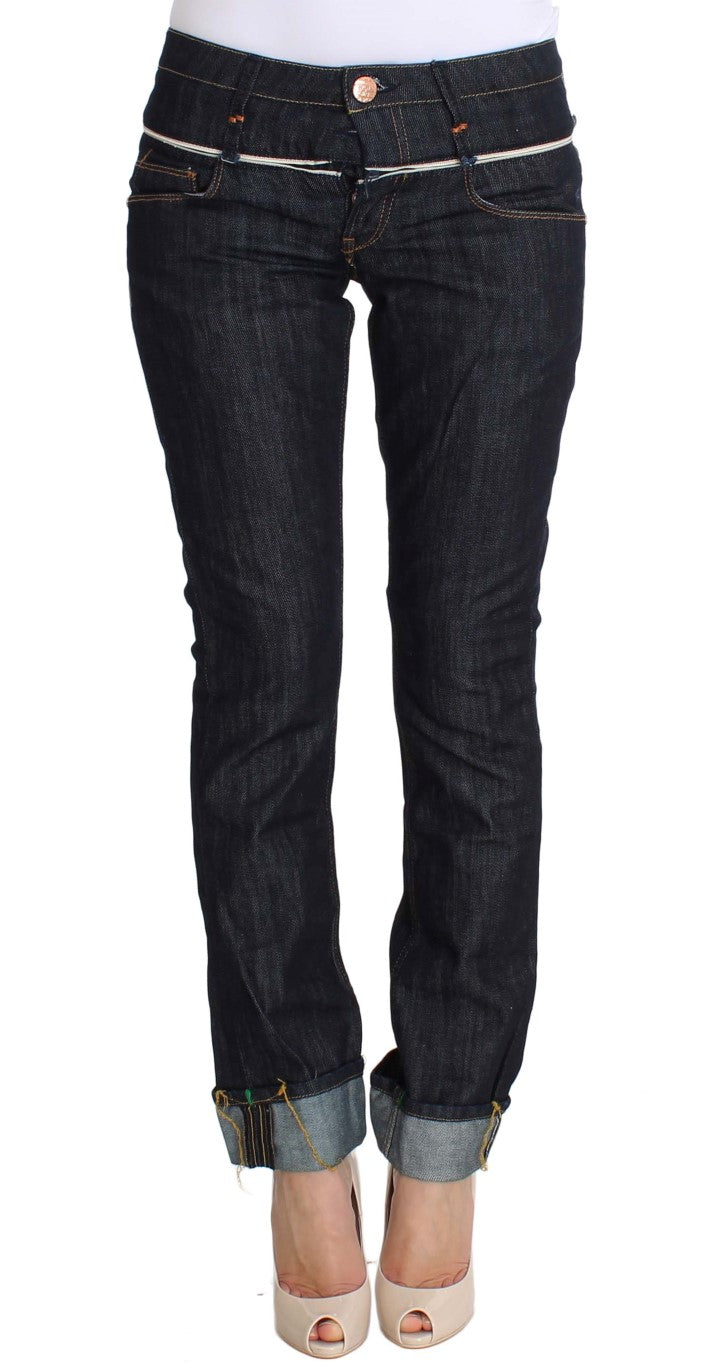 - Elegant Straight Leg Dark Blue Jeans