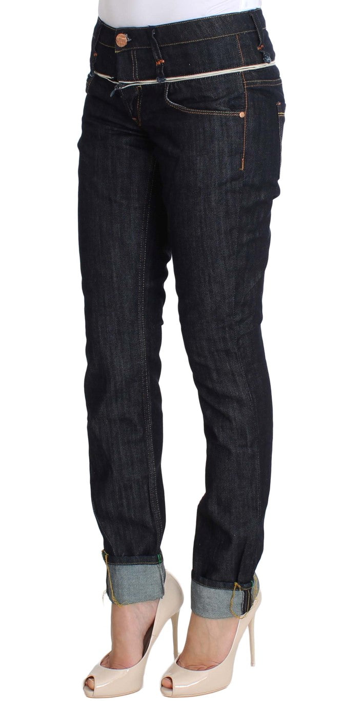 - Elegant Straight Leg Dark Blue Jeans