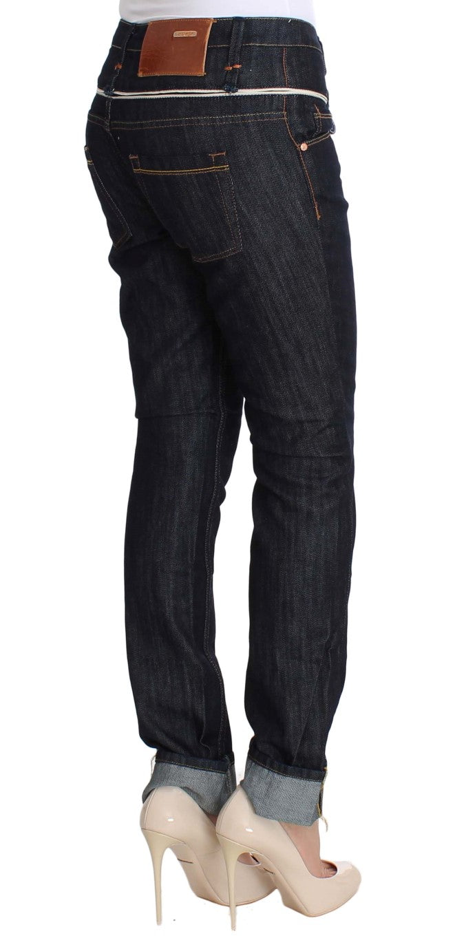 - Elegant Straight Leg Dark Blue Jeans