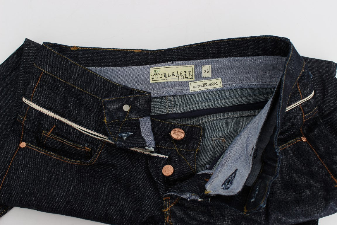 - Elegant Straight Leg Dark Blue Jeans