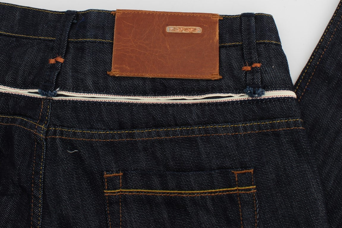 - Elegant Straight Leg Dark Blue Jeans
