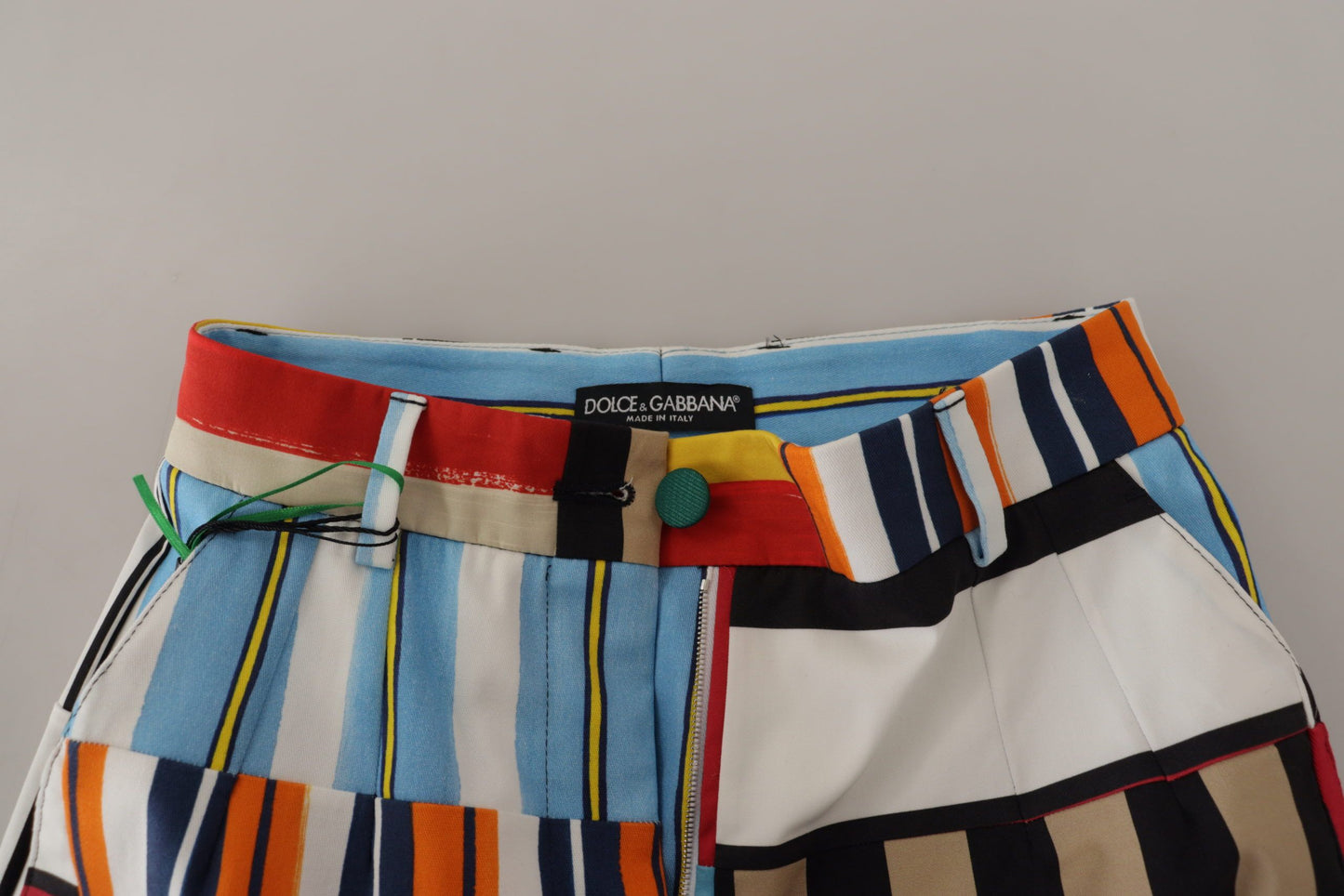 - Elegant High Waist Striped Trousers