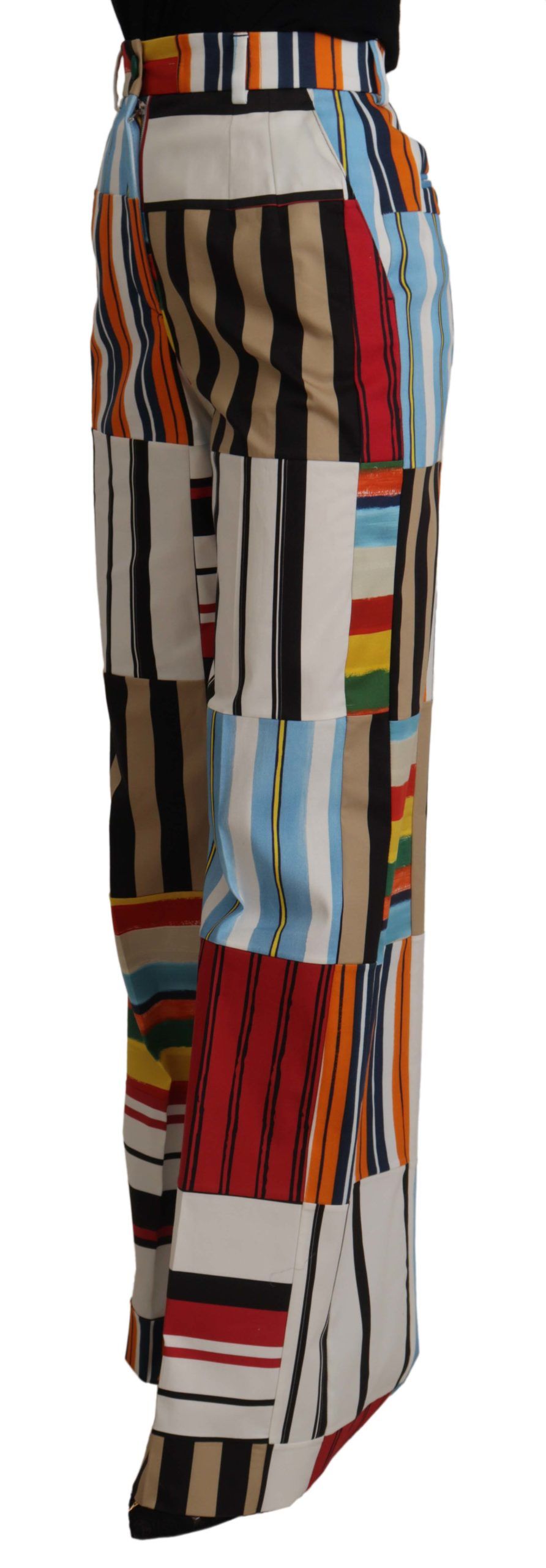 - Elegant High Waist Striped Trousers