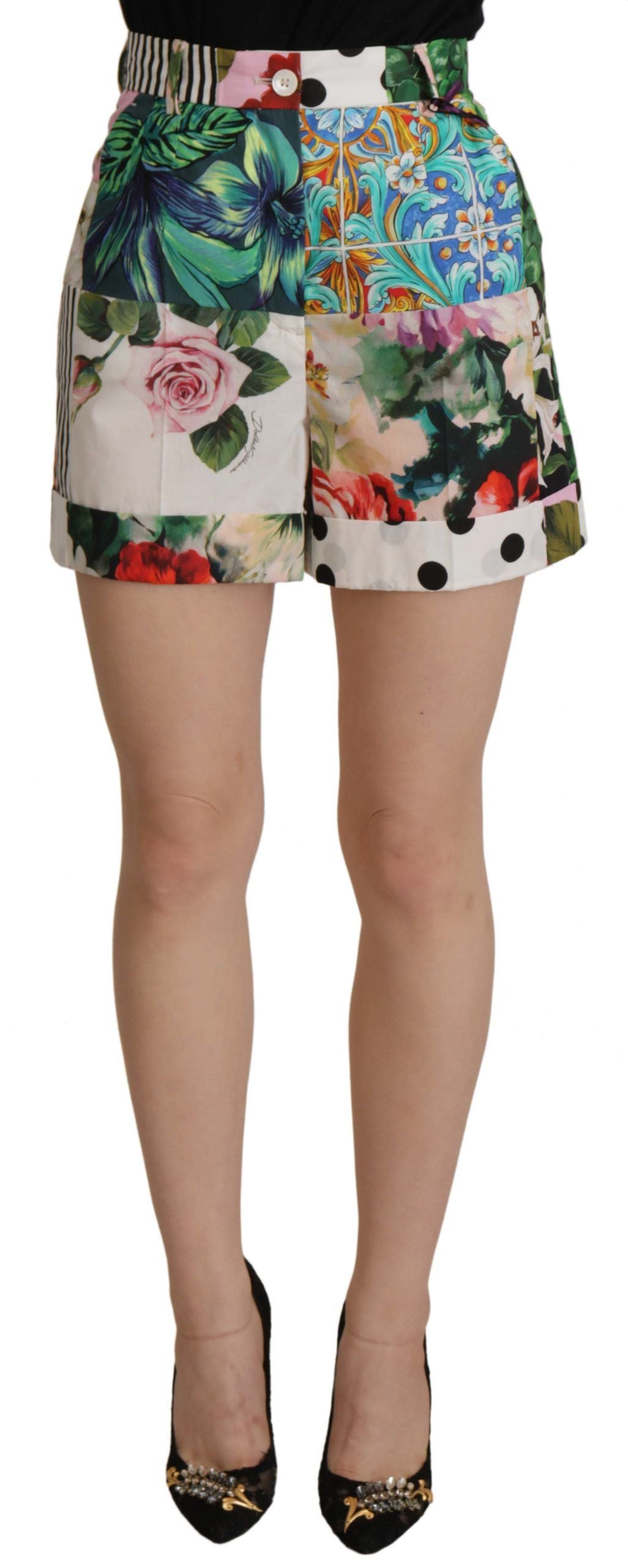 - Floral High Waist Hot Pants Shorts